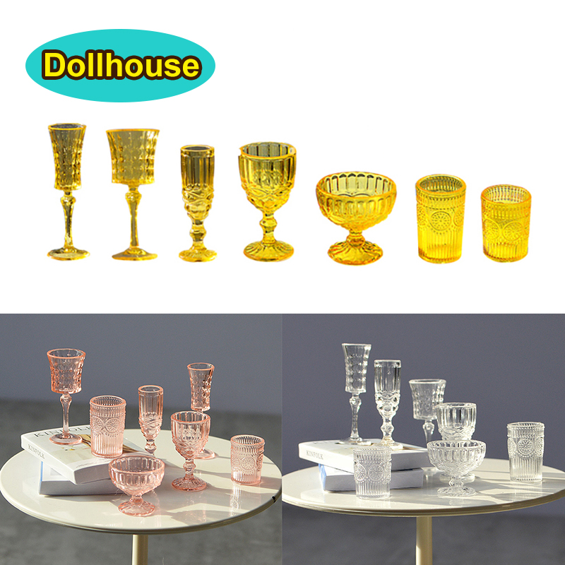 Model Kitchen Set - 7 قطعة/المجموعة 1:6 كوب ماء مصغر