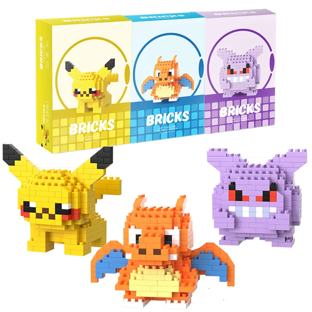 Model Kit Walmart - مكعبات بناء صغيرة لشخصيات بوكيمون مثل